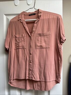 Terranova Blush Button-Down Pocket Shirt
